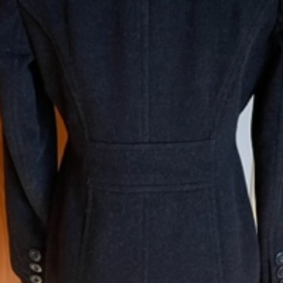 Anne Klein Lambswool/Cashmere Blend (soft) Black 4 Button Collared Coat Size 2P - Picture 8 of 9